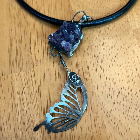 Beautiful butterfly, amethyst, choker - Picture 9 of 10
